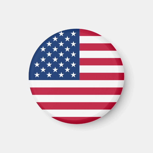 Round American Flag  Magnet (Front)