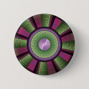 Round And Colourful Modern Decorative Fractal Art 6 Cm Round Badge