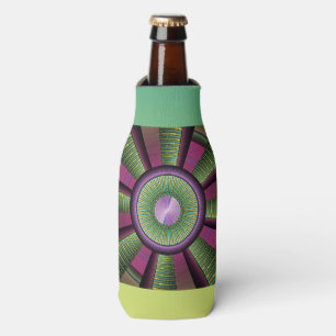 Round And Colourful Modern Decorative Fractal Art Bottle Cooler