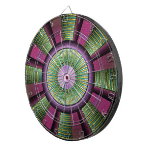 Round And Colourful Modern Decorative Fractal Art Dartboard