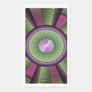 Round And Colourful Modern Decorative Fractal Art Napkin