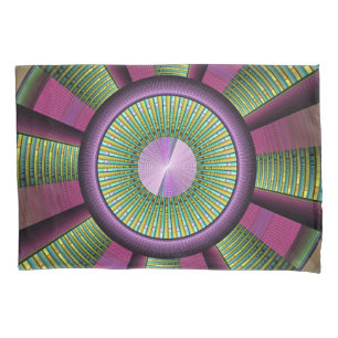 Round And Colourful Modern Decorative Fractal Art Pillowcase