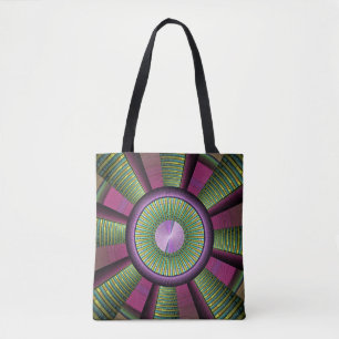 Round And Colourful Modern Decorative Fractal Art Tote Bag