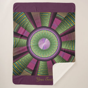 Round And Colourful Modern Decorative Fractal Text Sherpa Blanket