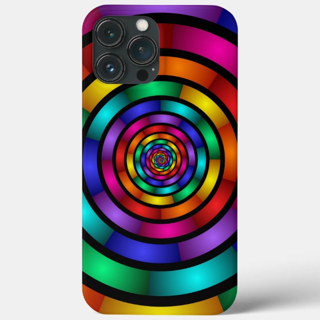 Round and Psychedelic Colourful Modern Fractal Art Case-Mate iPhone Case (Back)
