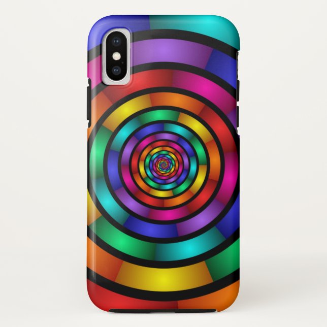 Round and Psychedelic Colourful Modern Fractal Art Case-Mate iPhone Case (Back)