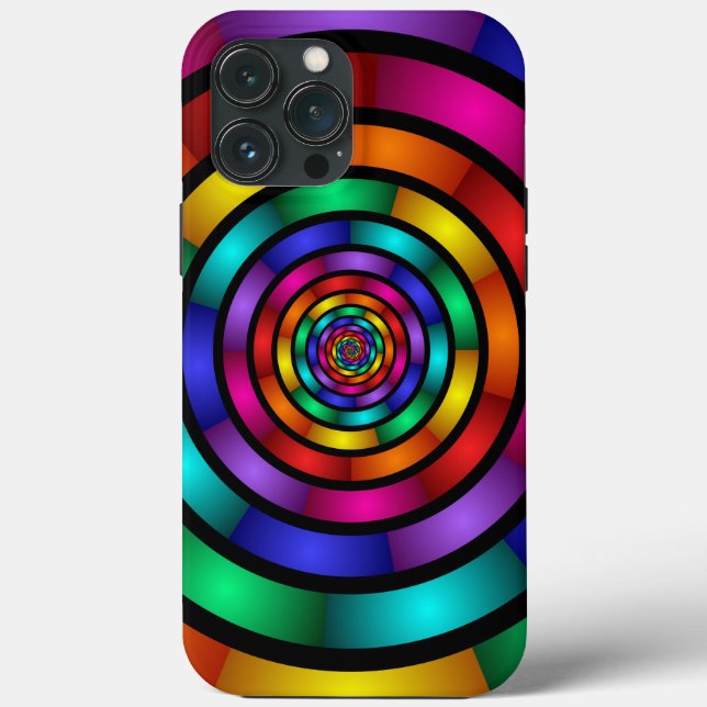 Round and Psychedelic Colourful Modern Fractal Art Case-Mate iPhone Case (Back)