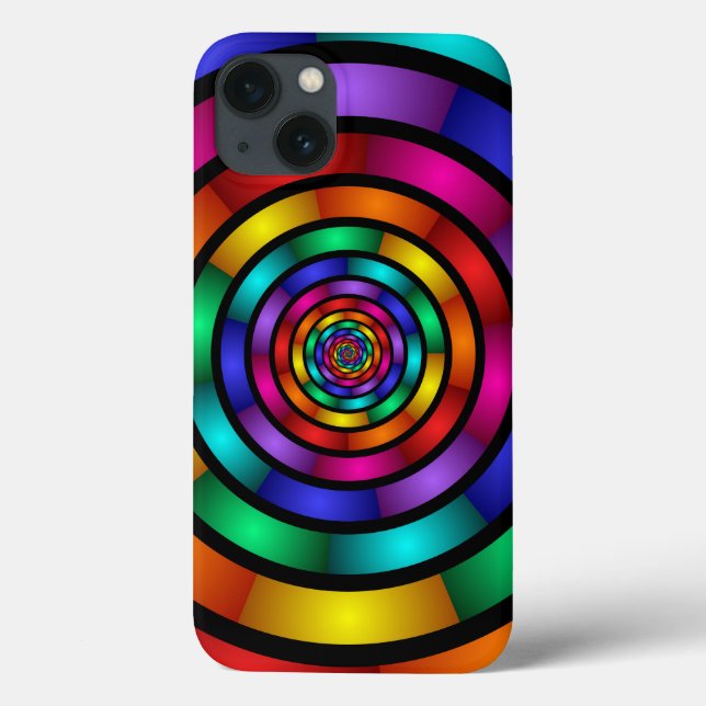 Round and Psychedelic Colourful Modern Fractal Art Case-Mate iPhone Case (Back)