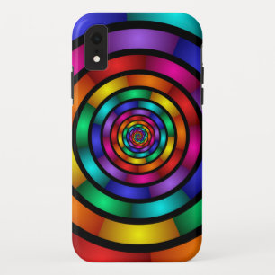 Round and Psychedelic Colourful Modern Fractal Art iPhone XR Case