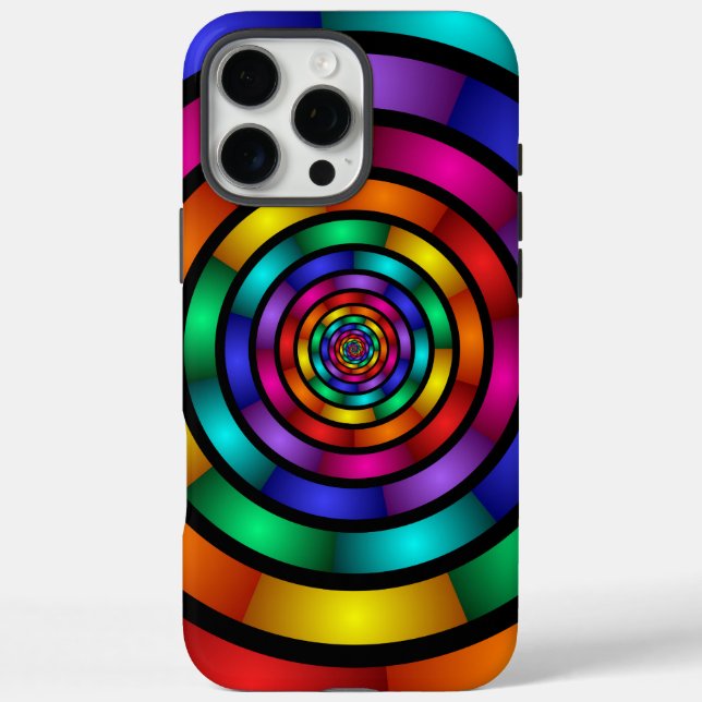 Round and Psychedelic Colourful Modern Fractal Art Case-Mate iPhone Case (Back)