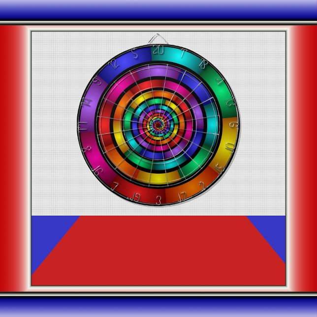 Round and Psychedelic Colourful Modern Fractal Art Dartboard (Creator Uploaded)