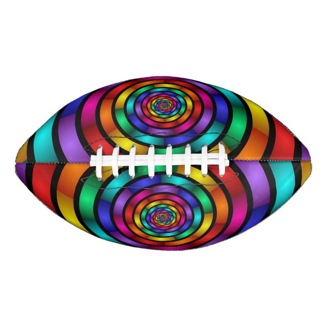 Round and Psychedelic Colourful Modern Fractal Art Football (Front)