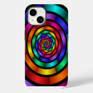 Round and Psychedelic Colourful Modern Fractal Art iPhone 14 Case