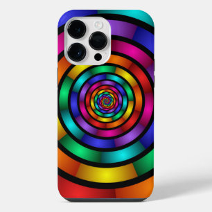 Round and Psychedelic Colourful Modern Fractal Art iPhone 14 Pro Max Case