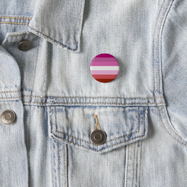 Round and Square Badges - Lesbian Pride Flag (In Situ)