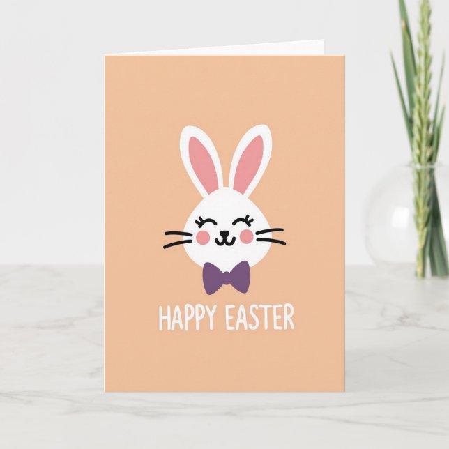 Round Animal Happy Easter Card (Front)
