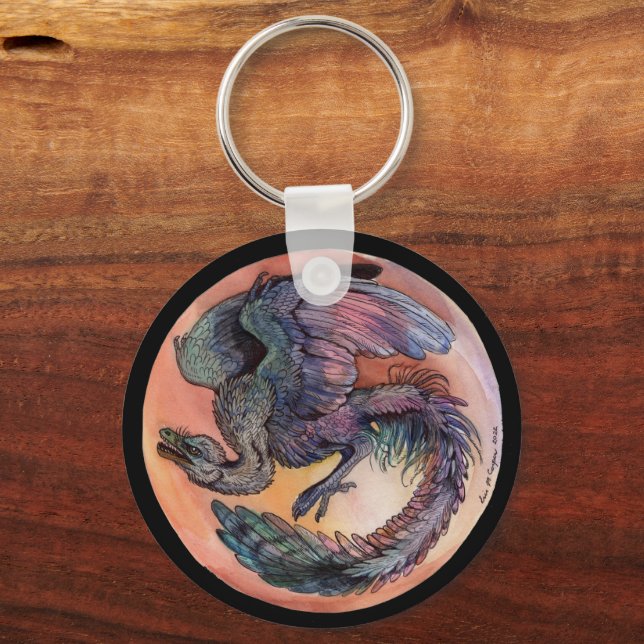 Round Archaeopteryx Key Ring (Back)
