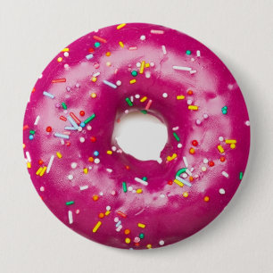 Round Badge - Bright Pink Doughnut