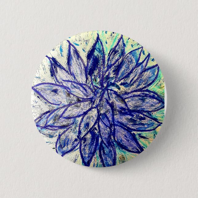 Round Badge rare blue dalhia (Front)