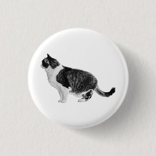 Round Badge, Relaxed Cat 3 Cm Round Badge