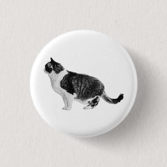 Round Badge, Relaxed Cat 3 Cm Round Badge (Front)