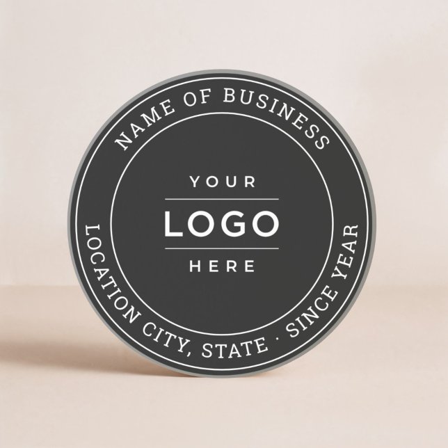 Round Black Custom Business Logo Branded Coaster (Creator Uploaded)