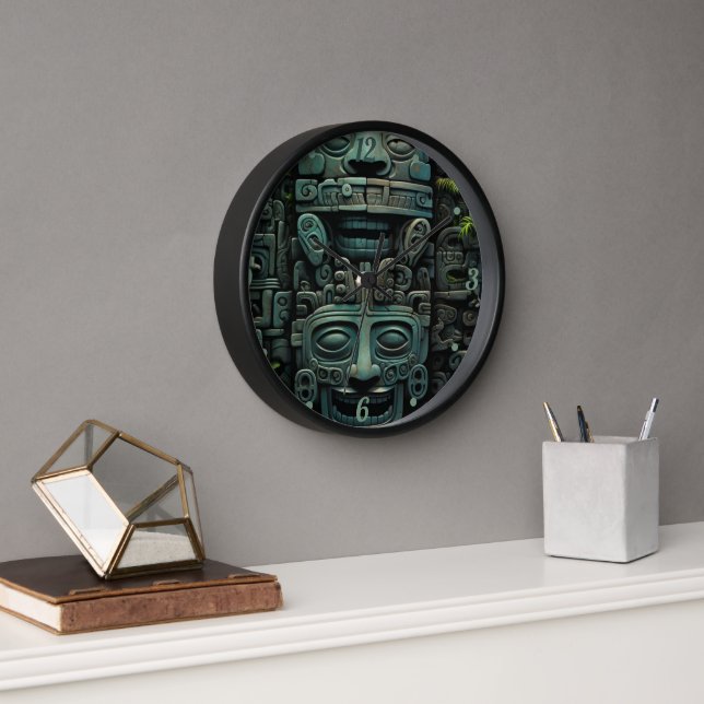  Round Black Wooden Frame Clock (Office)