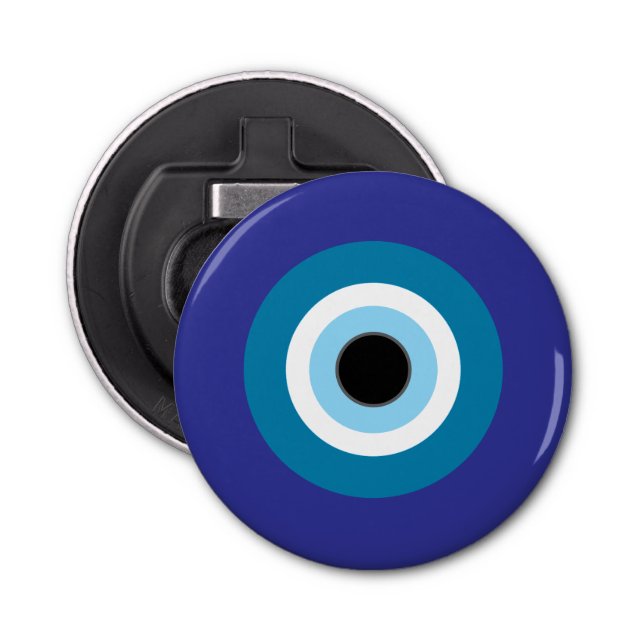 Round Blue Evil Eye Bottle Opener (Front)
