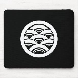 Round Blue Sea Waves Mouse Pad