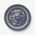 Round Blue Willow Plates Made of Paper:  7 inches