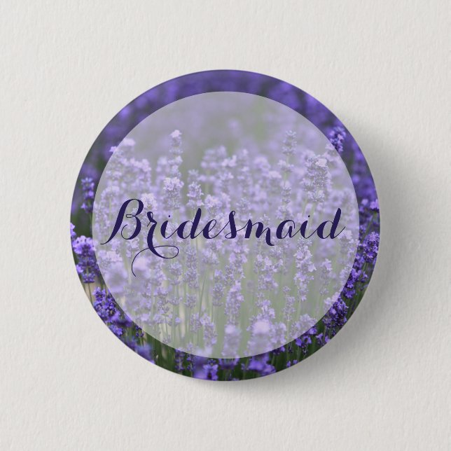 Round Bridesmaid Purple Lavender Wedding Buttons (Front)