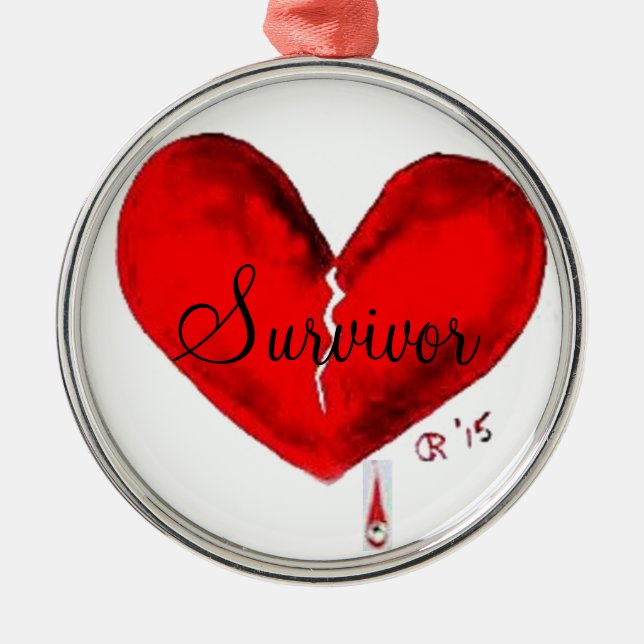 Round Broken Heart Ornament (Front)