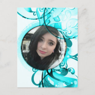 Round Bubble Swirl Frame Postcard your Photo