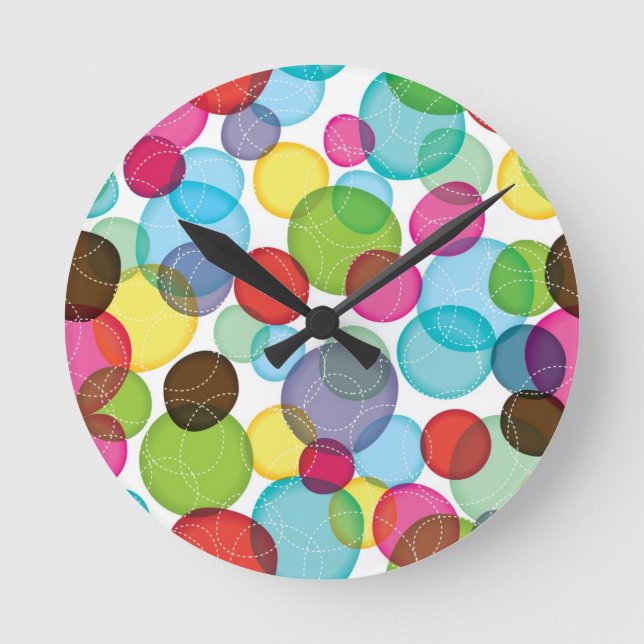 Round bubbles kids pattern 2 clock (Front)