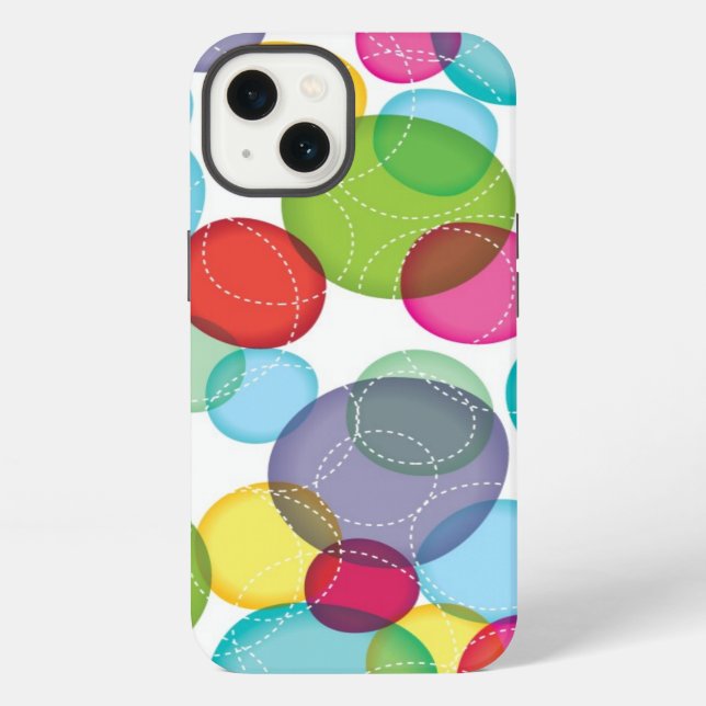 Round bubbles kids pattern 2 iPhone case (Back)