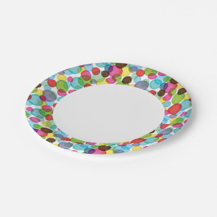 Round bubbles kids pattern 2 paper plate