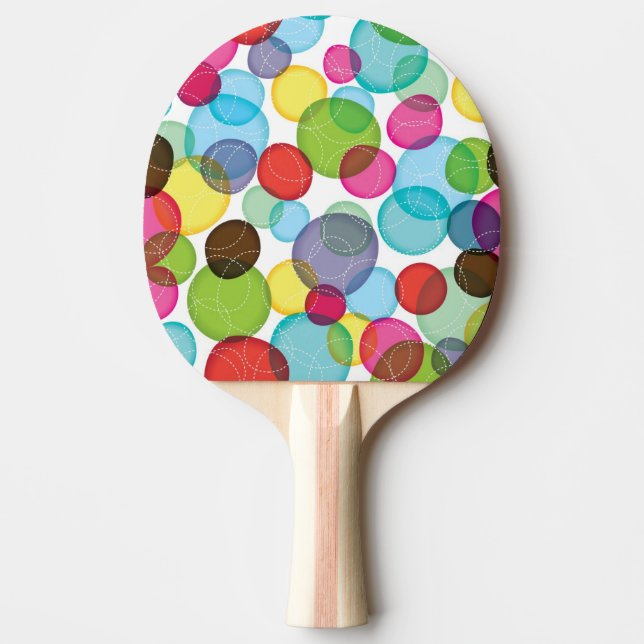 Round bubbles kids pattern 2 ping pong paddle (Front)