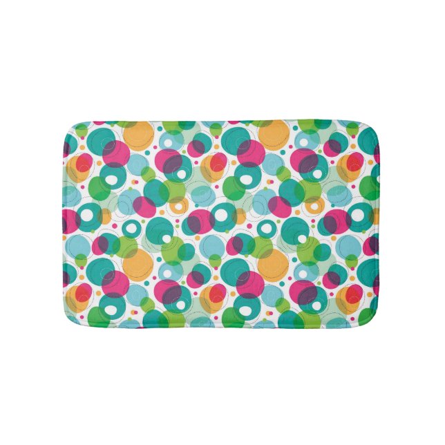 Round bubbles kids pattern bath mat (Front)