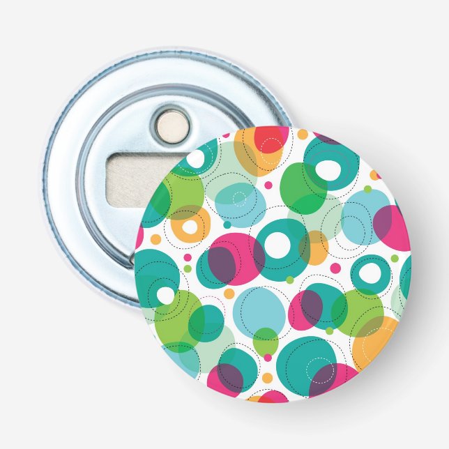 Round bubbles kids pattern bottle opener (Front)