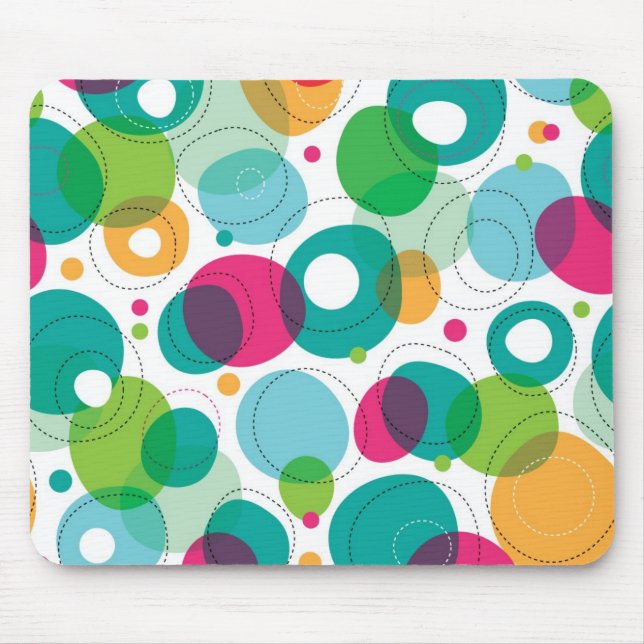 Round bubbles kids pattern mouse pad (Front)