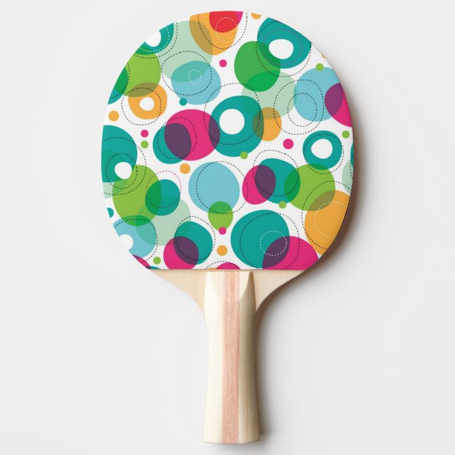Round bubbles kids pattern ping pong paddle (Front)