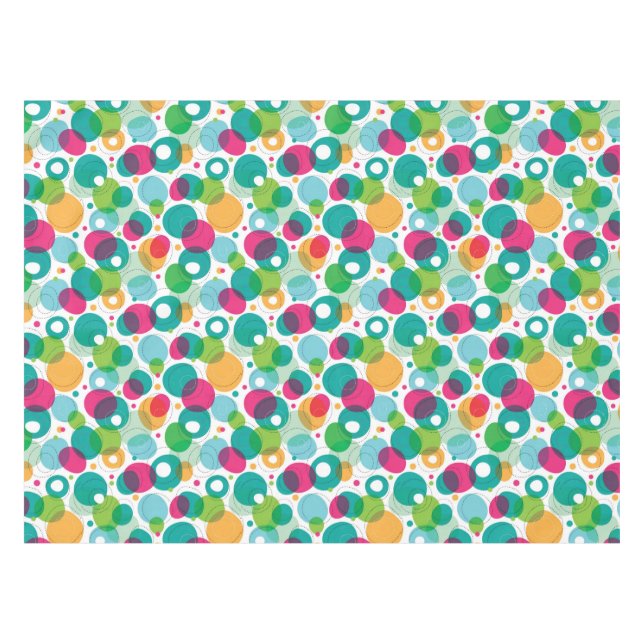 Round bubbles kids pattern tablecloth (Front (Horizontal))