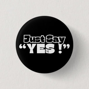 Round Button : Just Yes (black)