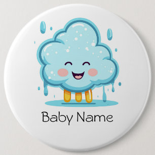 Round button with the image of a small cloud raini