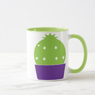 Round Cactus in Purple Pot Illustration Mug