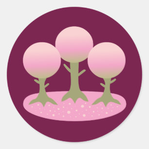 Round Cherry Blossom Trees Classic Round Sticker