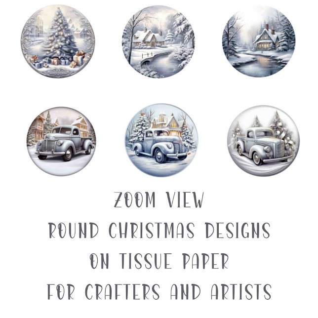 Round Christmas Image DIY Decoupage Ornament Craft Tissue Paper (Creator Uploaded)