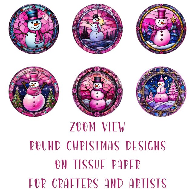 Round Christmas Image DIY Decoupage Ornament Craft Tissue Paper (Creator Uploaded)