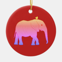 Round Christmas Ornament Elephants