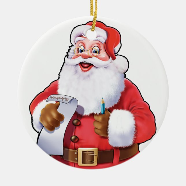 Round Christmas tree decoration Santa. (Front)